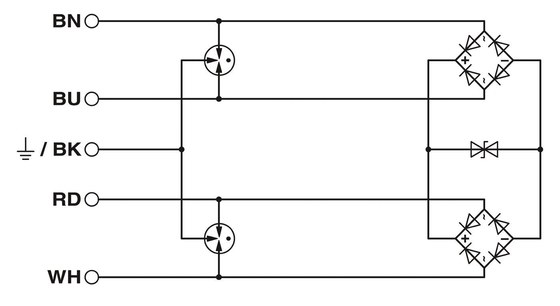 2 polenoverspanningsscherm met 24 V gelijkstroom nominale spanning Phoenix Contact S-PT-2XEX-24DC