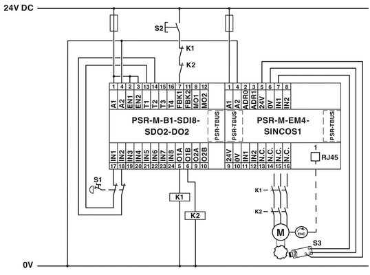 22.61*107.74*113.6mm PSR-M-EM4-SINCOS1-PI verlengmodule voor nauwkeurige spanningsrelees