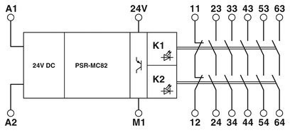 Phoenix Contact PSR-MC82-5NO-1NC-1DO-24DC-SC Spanningsrelais voor industriële toepassingen