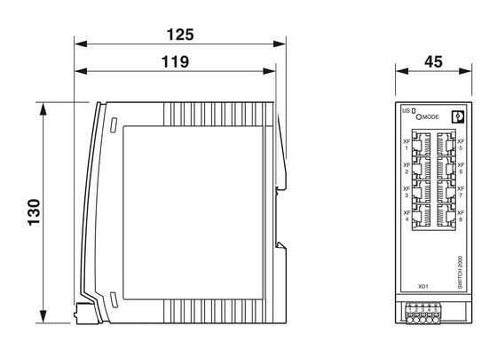 2702666 FL SWITCH 2108 Industriële Ethernet-schakelaar met en IP65-beschermingsniveau