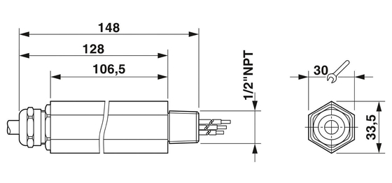 24 V gelijkspanningsoverspanningsbeschermer voor 1/2&quot; Phoenix Contact S-PT-1X2-24DC-1/2