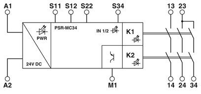 Phoenix Contact PSR-MC34-3NO-1DO-24DC-SP noodstop veiligheidsrelais voor spanningsrelais