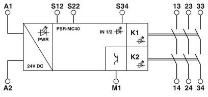 Phoenix Contact PSR-MC40-3NO-1DO-24DC-SC Veiligheidsrelais voor noodstopbeveiliging