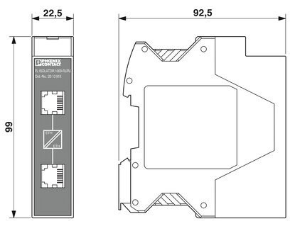 2313915 Phoenix Contact Industrial Automation Spare Parts Modem FL ISOLATOR 1000-RJ/RJ 22,5*99*92mm