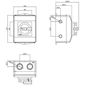 3LD2565-0TB51 Basisapparatuur voor het ontkoppelen van schakelaars voor industriële elektriciteitsdistributie