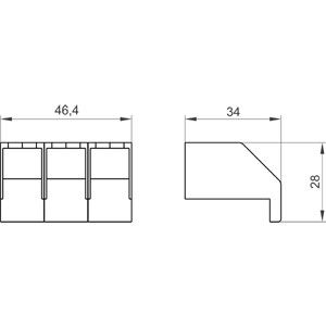 3-pool 25A/32A terminal dekking voor 3LD2 hoofd- en noodschakelaar 3LD9221-0A PLC-accessoire