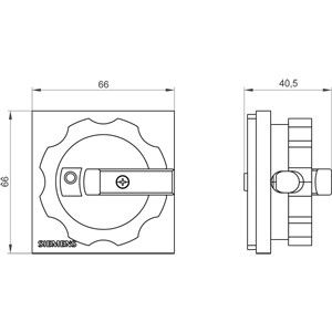 Vier-holes voorste montage PLC 3LD9224-1B Rotary Operating Mechanism met selector switch