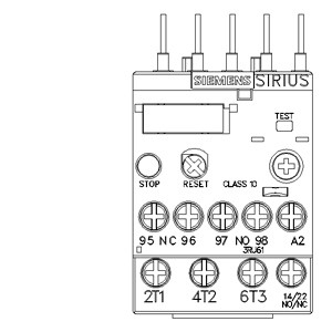 Gesloten Siemens 3RU6116-0EB0 overbelasting relais 11 16 A Grootte S00 Klasse 10 voor motorbescherming