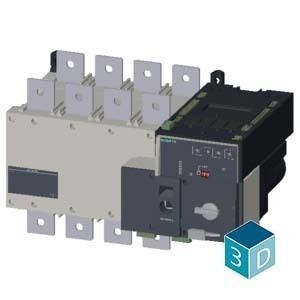 Siemens 3KC8446-0EA22-0GA3 3KC ATSE 4-pool RTSE/ATSE 630A overdrachtsschakelapparatuur
