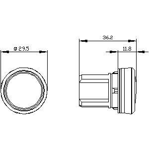 Siemens 3SU1001-6AA20-0AA0 SIRIUS ACT Pilot Light in rood plastic met gladde lens