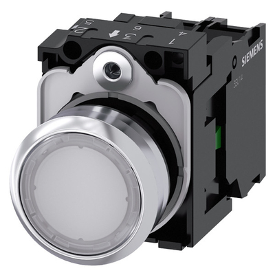 Siemens 3SU1152-0AB60-1BA0 Metalen glanzende verlichting Platte knop Momentane witte knop