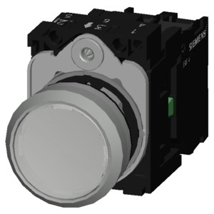 Siemens 3SU1152-0AB60-1BA0 Metalen glanzende verlichting Platte knop Momentane witte knop