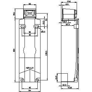 Siemens 3SE5322-0SB21 Plastic Position Switch met M20 x 1 5 draad en solenoïde slot