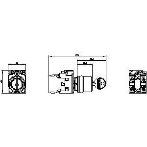 3SU1100-4BL11-1NA0 RONIS Plastic 3 Posities SIRIUS ACT Complete Unit Sleutel Schakelaar