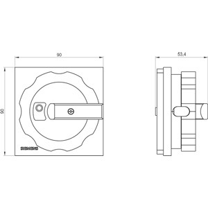 Voorste montage 3LD9284-3B Roterende werkingsmechanisme met rode/gele selector