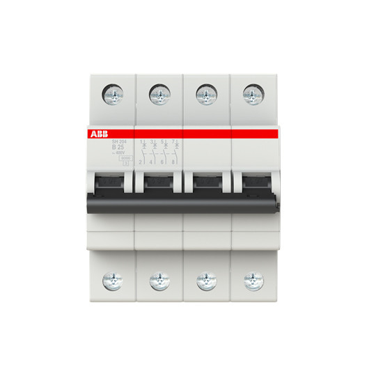 25A BCD Curve MCB SH204-B25 Miniatuurcircuitbreaker 4P met langdurige prestaties