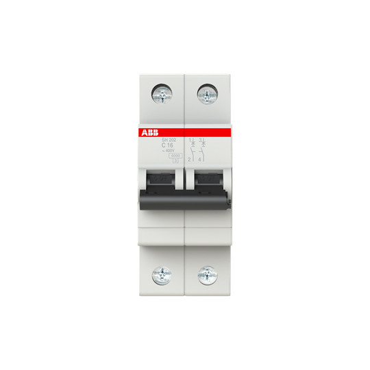 Breekcapaciteit 2P C 16 A MCB SH202-C16 Miniatuurcircuitbreaker Nominale frequentie Hz 50