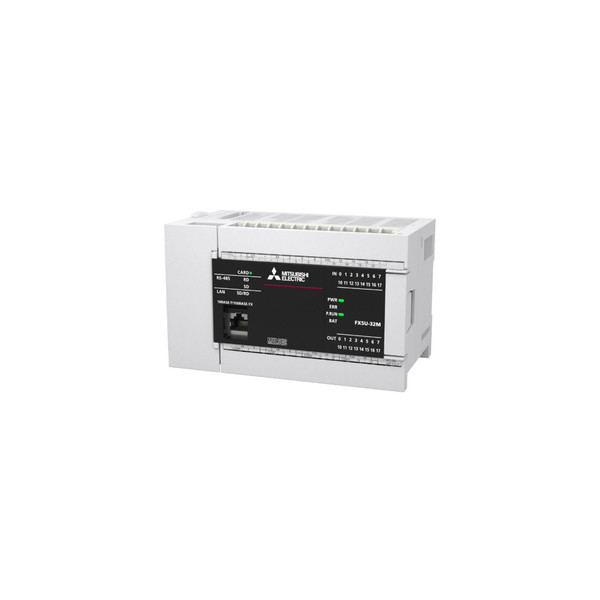 FX5U CPU DC 16 Invoer 16 Transistor Uitvoer 3xAnalog Eth RS-485 gootsteen Mitsubishi PLC
