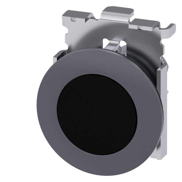PLC 3SU1060-0JA10-0AA0 Metalen mat Onverlicht platte knop en bezel ingebouwde montage Zwarte SIRIUS ACT-knop