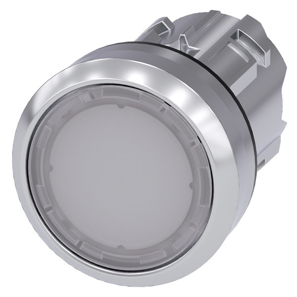 3SU1051-0AB60-0AA0 SIRIUS ACT-knop met metalen glanzende platte knop in het wit