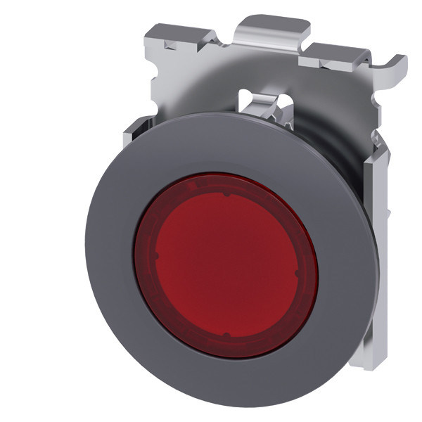 Verlicht PLC 3SU1061-0JA20-0AA0 Rode SIRIUS ACT-knop met platte knop en bezel