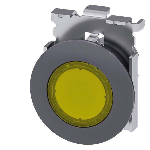 PLC 3SU1061-0JB30-0AA0 Metalen mat verlicht platte knop en bezel voor ingebouwde montage
