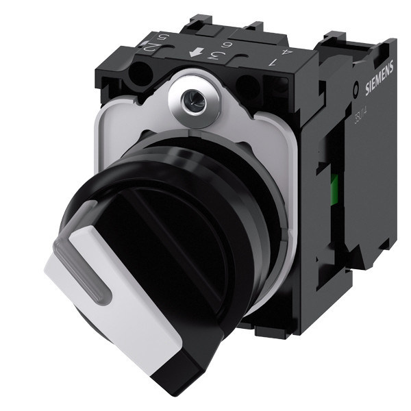 Plastic short handle selector switch 3SU1100-2BF60-1MA0 voor 2 posities in SIRIUS ACT