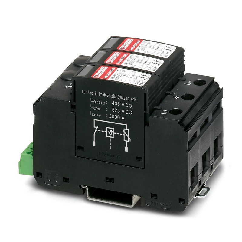 2801161 VAL-MS-T1/T2 1000DC-PV/2 V-FM Klasse 1/2 Bliksem-/overspanningsbeschermer voor 3 polen