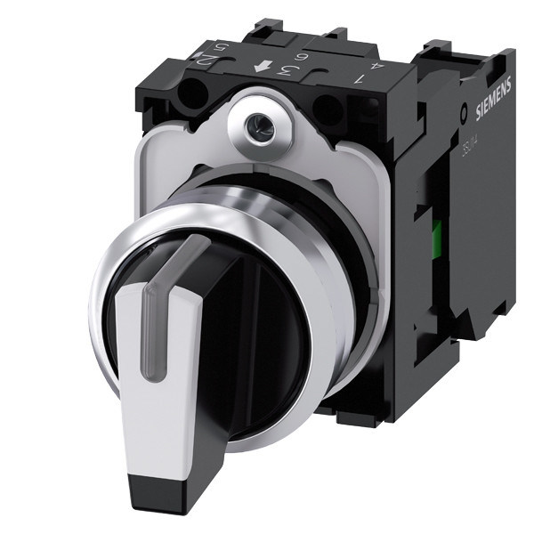 3SU1150-2BM60-1NA0 Metalen korte handgreep SIRIUS ACT Selector Schakelaar Niet verlicht 3 posities