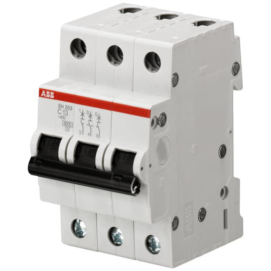 MCB SH203-D4 Miniatuurcircuitbreaker 3P D 4 A voor elektriciteitsdistributiesystemen