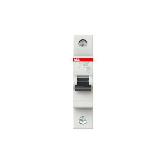 BCD Curve C MCB SH201-C63 Miniatuurcircuitbreaker 1P 63 A Breekcapaciteit