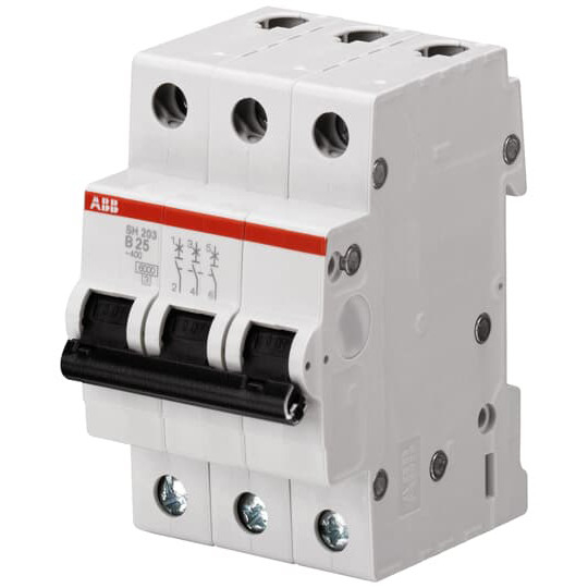 MCB SH203-B63 Miniatuurcircuitbreaker Nummer van pool 3 B 63A Nominale frequentie Hz 50