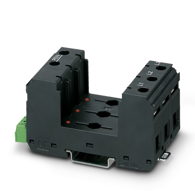 250V AC Nominale VAL-MS/3 0-BE/FM Type 2 Overspanningsbeschermingsbasis met 3 polen prestaties