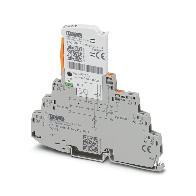2906787 TTC-6P-3-HF-F-M-24DC-UT-I-overspanningsbeschermer met een nominale DC-spanning van 24 V