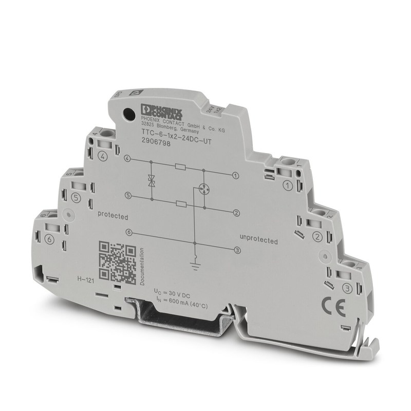 TTC-6-1X2-24DC-UT Overspanningsbeschermer 2 pool 24V gelijkstroom industriële bescherming