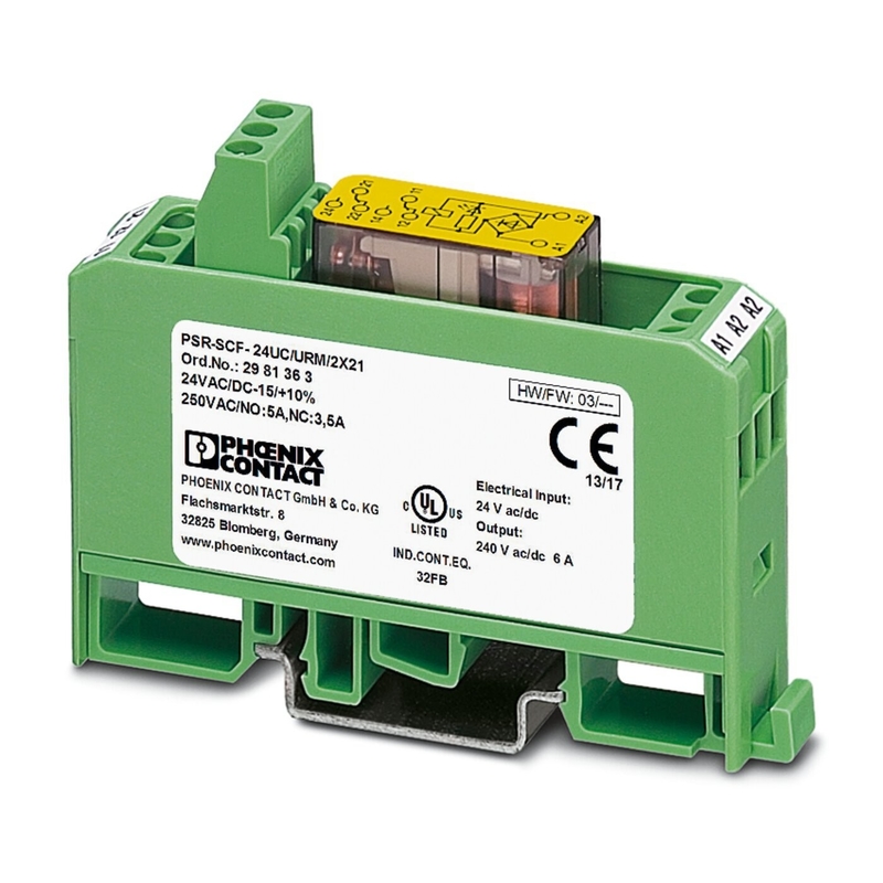 17.5*75*60.5MM Phoenix contactcouplage relais PSR-SCF-24UC/URM/2X21 met contactbelasting