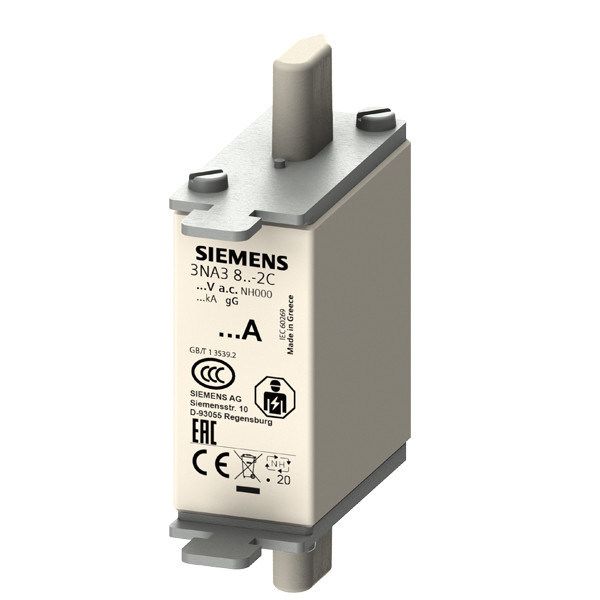500V PLC 3NA3805-2C LV HRC-sluiting met niet-geïsoleerde grepplappen en voorzijde-indicator