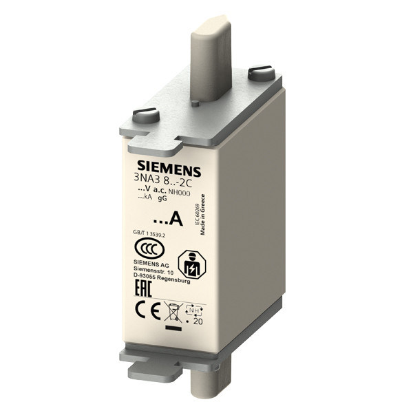 PLC 3NA3812-2C LV HRC Fuse Link GL/GG met niet-geïsoleerde grepplappen en voorwiel