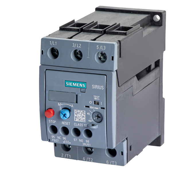 Siemens 3RU5136-4GB1 Overbelasting Relay 40...50 A maat S2 klasse 10 Gesloten voor Spannings Relay